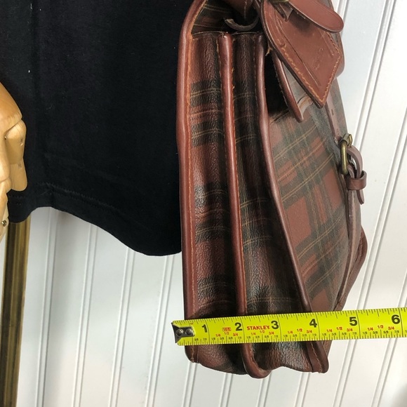 WRALPH LAUREN Tartan Plaid Brown Green Plaid Doctor's Crossbody Messenger Bag - Picture 12 of 17